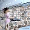 DIY Oil Proof Kitchen Furnitur Wall Stickers Self Adhesive Papel De Parede Bathroom Tile 3D Waterproof Vinyl Cabinet Wallpaper