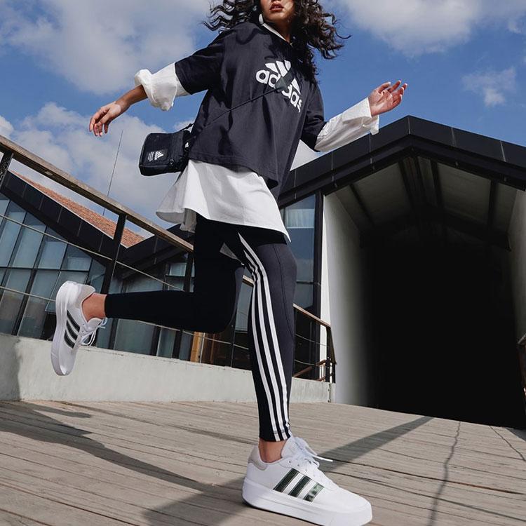 Adidas Future Icons Badge Of Tee Logo Print Round Neck Short Sleeve T-Shirt Women Tops Black HK0504