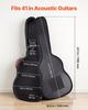 Acoustic Guitar Hard Case, 1195 MM, Hard-Shell Protective Travel Carrying Case with Accessory Compartment, Foam Padding, Portable Handle, Shoulder
