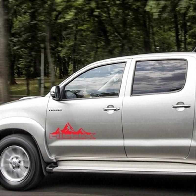 מדבקות הרים לדלתות ותא מטען של טויוטה היילקס רבו ויגו פיקאפ