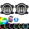 Precise Front Bumper LED Fog Light System DIY Color-Changing Bluetooth Control For Jeep Wrangler JK/CJ/TJ
