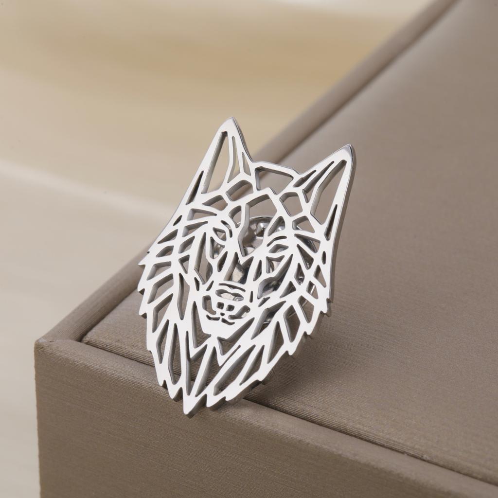 Animal Wolf Head Brooch for Men Women Stainless Steel Punk Lapel Pins Suit Collar Badges On Backpack Jewelry 2026 Gift New In