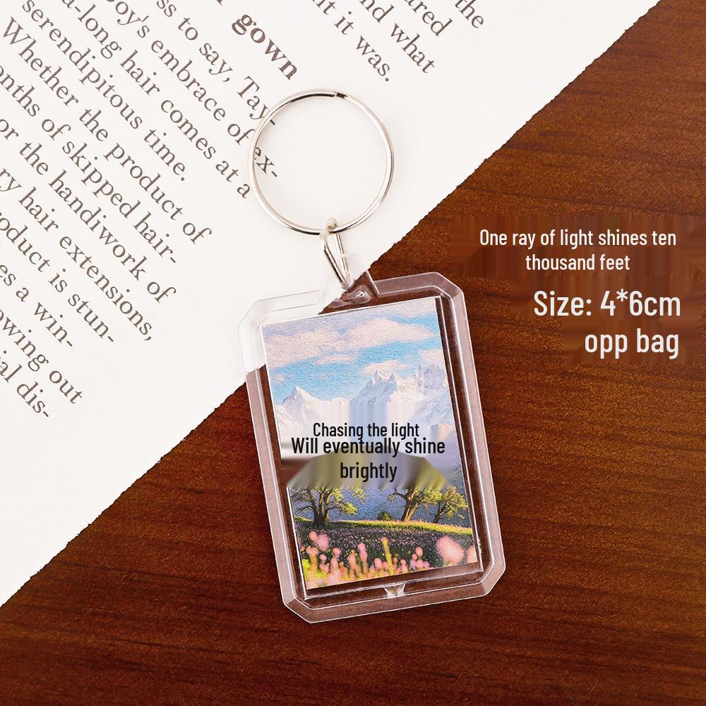 Scenic Inspirational Text Keychain: Cute, High-Value DIY Bag Pendant and Small Gift Accessory