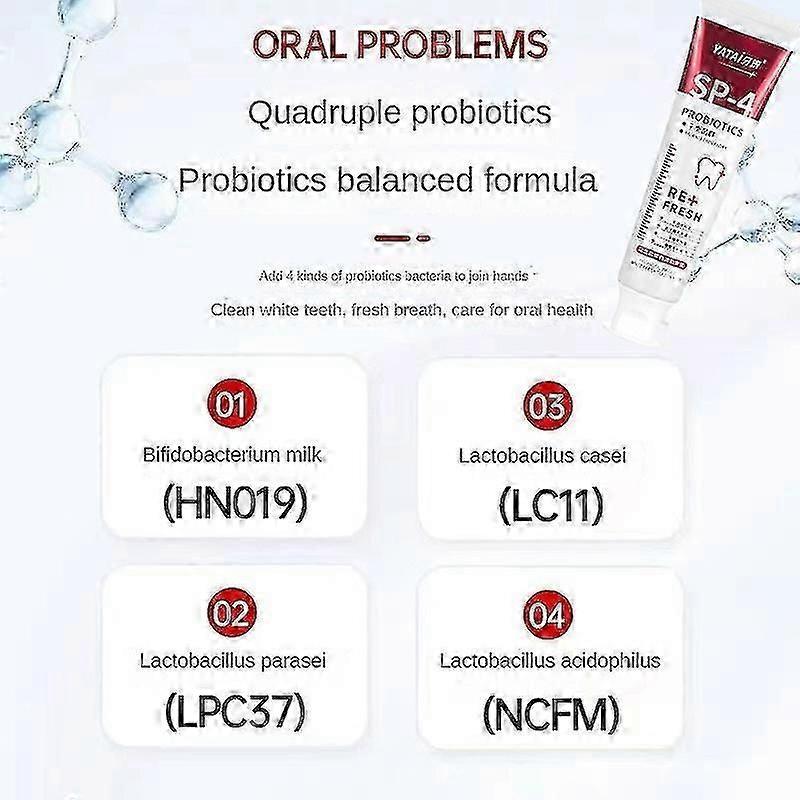 3X Sp-4 Probiotics Whitening Toothpaste Brightening Stain Removing Toothpaste