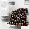 Beer Pattern Digital-printed Polyester Bedroom Velvet Flannel Soft Sofa Cover Blanket Fleece Soft Sofa Cover Blankets for Beds