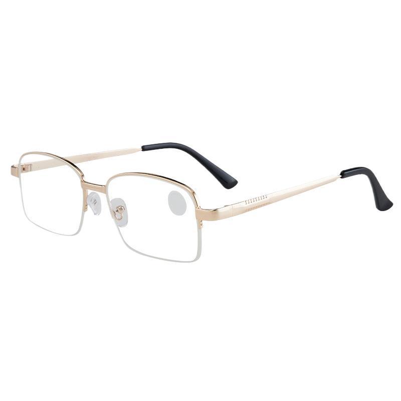 Men's High-End Semi-Rimmed Crystal Stone Sunglasses