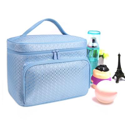 Make-up-Tasche mit mehreren Taschen und Zwei-Wege-Reißverschluss, Polyester, Make-up-Organizer für Damen und Mädchen für das Schlafzimmer