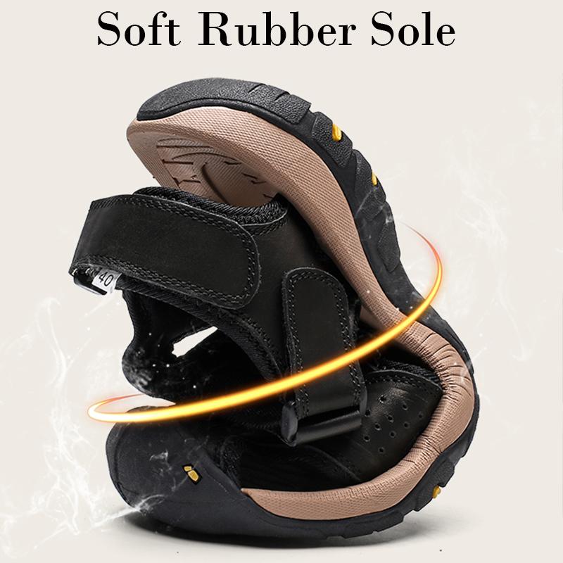 Pánské ručně vyráběné kožené letní venkovní plážové sandály Neklouzavé pánské boty pro volný čas Pohodlné sandály