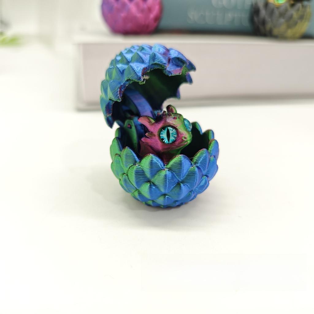 3D Printed Dragon Egg Figures Animal Toys MIni Dragon Fidget Toys Simulation Eyes Home Accessories Desktop Decor Kids Toy Gift