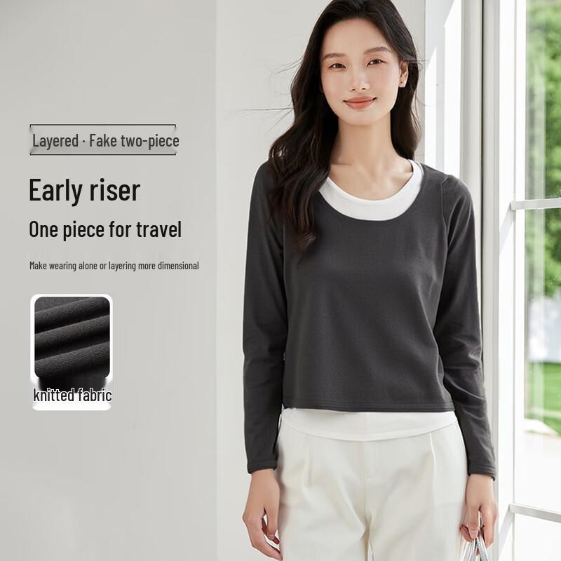 

HSTYLE Women s Round Neck Long Sleeve Knit Top One Size F(170/88A)