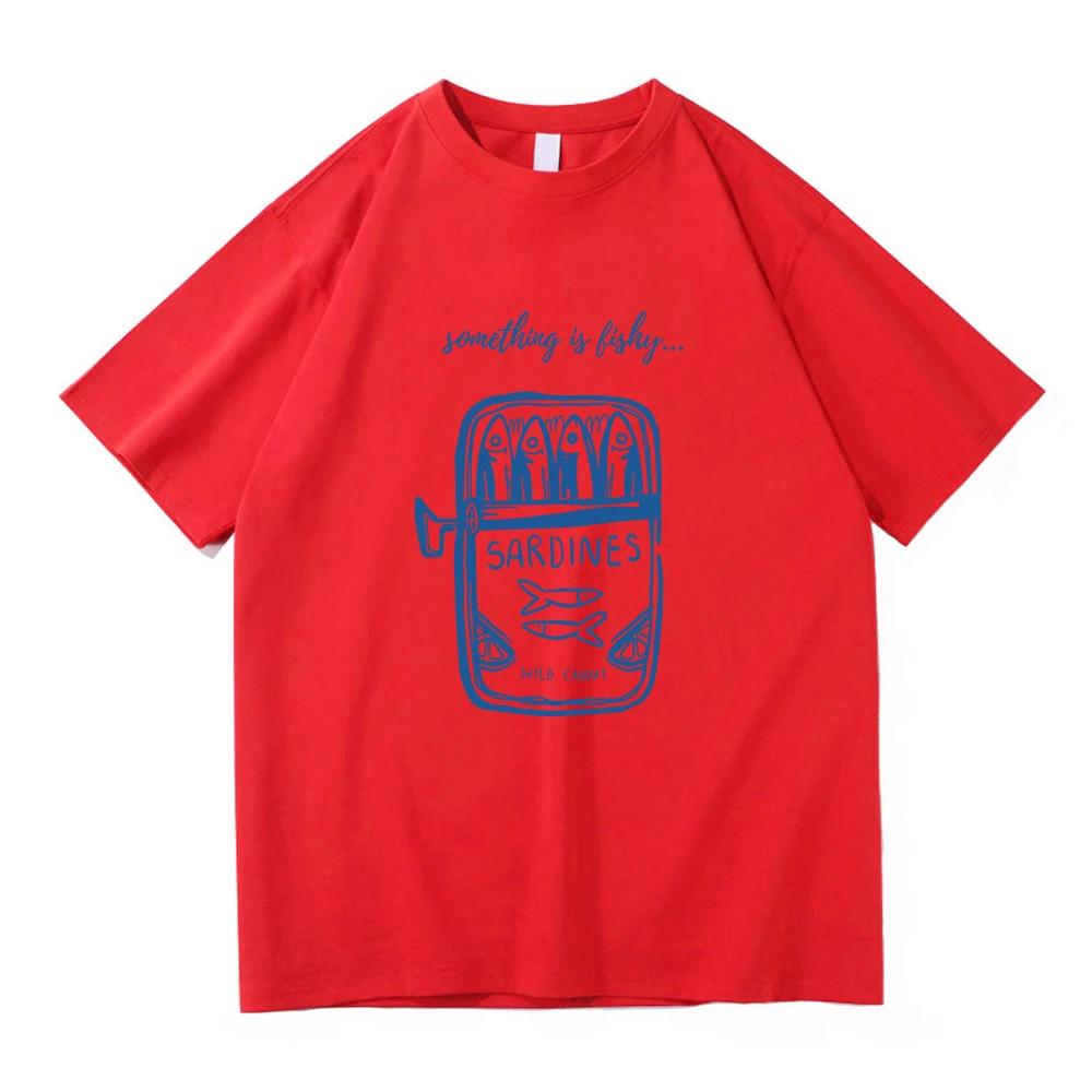 Sardine TShirt Fashion Men Women Clothing Retro Harajuku Clothes Sea Ocean Fisherman Tops Vintage Cotton TShirts
