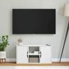 ODDA White TV Stand 79 x 24 x 40 cm Solid Pine Wood