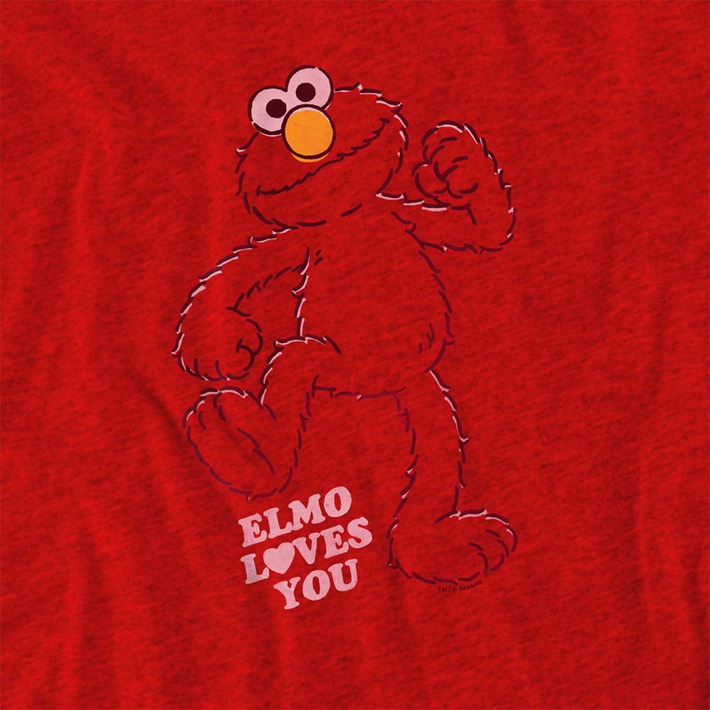 Sesame Street Unisex Adult Elmo Loves You T-Shirt