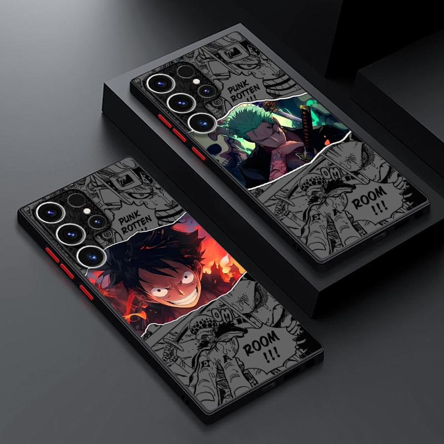One Piece Anime Luffy Funda Back Phone Cover Case for Samsung Galaxy S23 FE S21 S20 FE Note 20 Ultra 10+ S25 Ultra S24 Plus S26