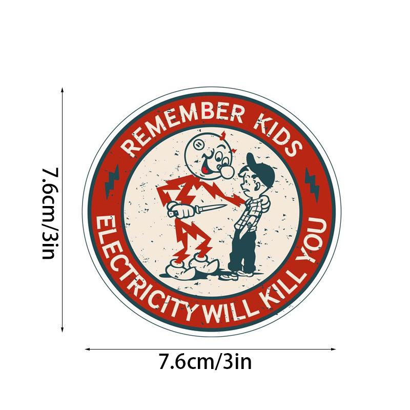 Electric Shock Warning Vinyl Sticker: 'Danger! Keep Children Away from Electricity'