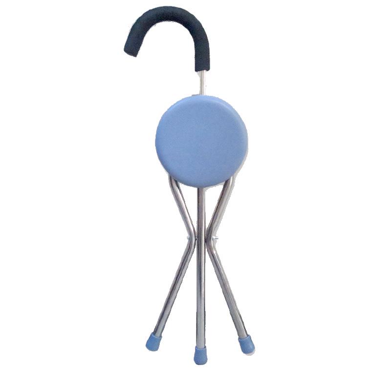 Four-Legged Folding Cane Seat: Portable Anti-slip Walker Stool for Elderly