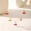 Trendy Y2K Cherry Heart Pearl Necklace for Women – Summer Clavicle Chain