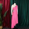 Solid Color One Shoulder Cutout Irregular High Waist Plus Size Sexy Long Dress For Women