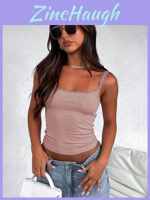 Sexy Lace Cami Top For Women With Stretch Fabric Summer Streetwear For Adults