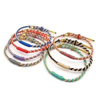 Hand-knitted Multicolor Bracelets Colorful Cotton Thread Lucky Charm Bracelet For Women Rope Accessory Best Gifts