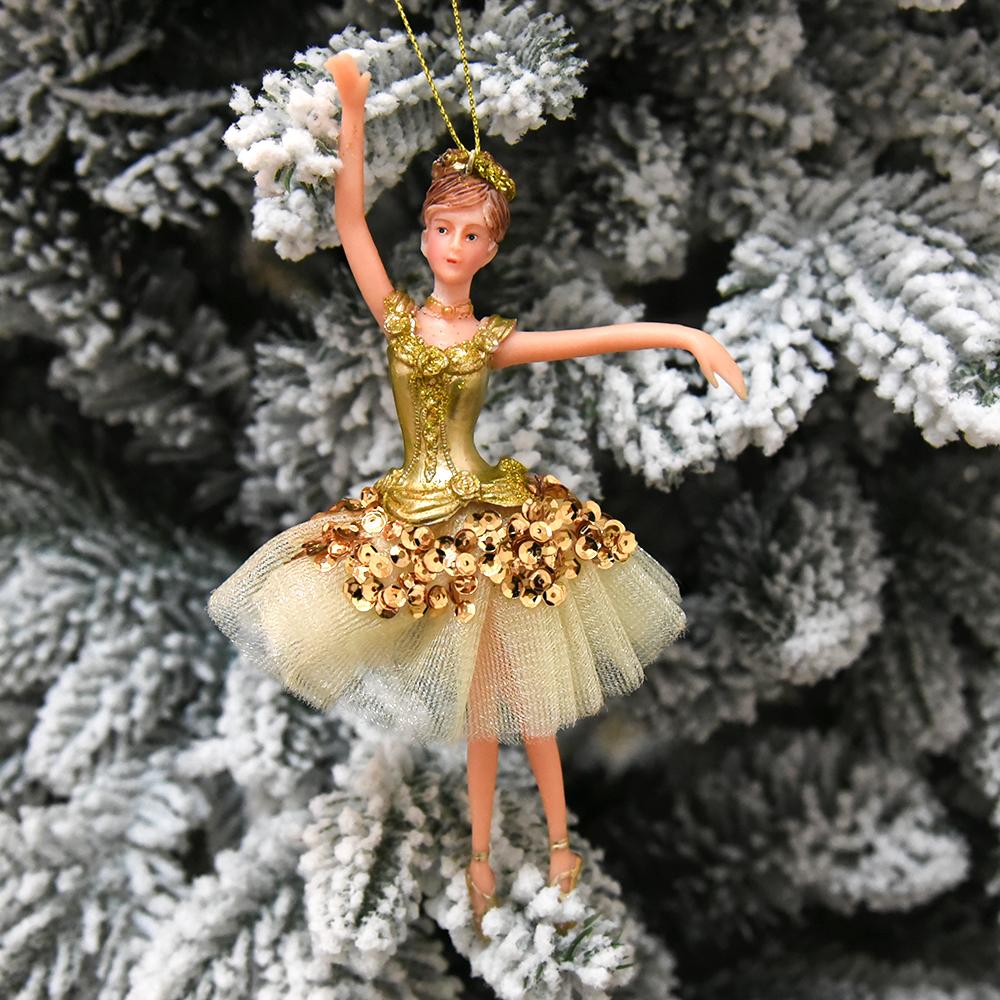Christmas Ornaments Stree Decoration Girl Bithday Gift Xmas Plastic Hanging Decoration Dancing Silver Tutu Ballerina Christmas Gifts