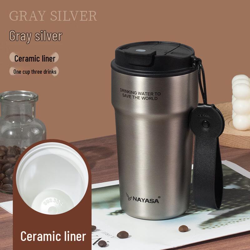 OLOEY Ceramic Lined Portable Insulated Mug 500ml