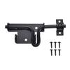 Slide Bolt Gate Latch Iron Bolt Sliding Lock Black Bolt Gate Lock with Screws for Outdoor Doors Sheds Barn Door Home Hardware 1p