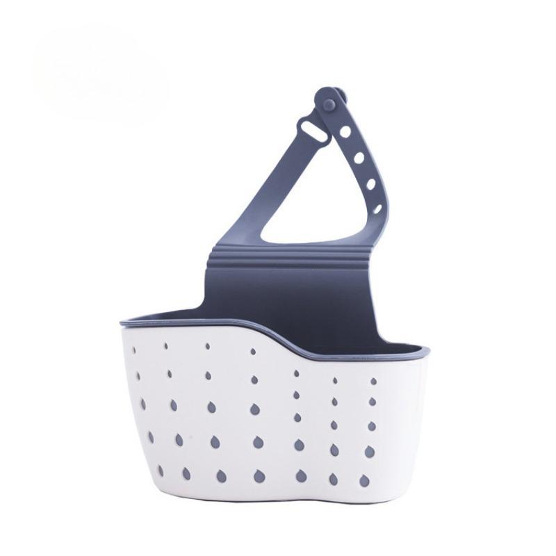Adjustable Button-type Sink Draining Hanging Bag Kitchen Faucet Sponge Double-layer Draining Hanging Basket