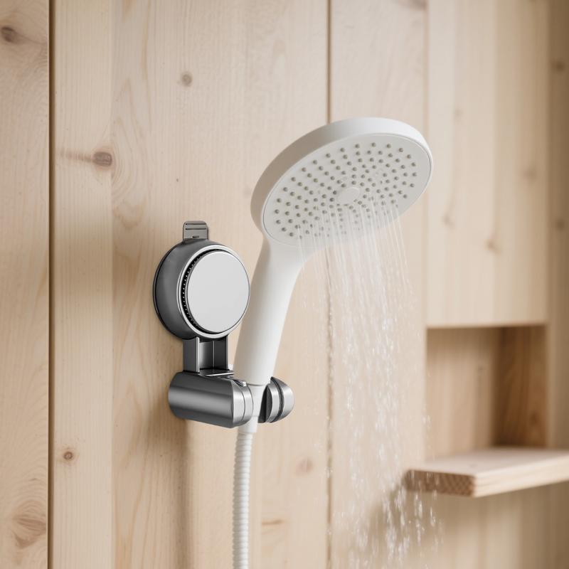 Shower Head Support Mural Douche Suction Cup Holder 360 Adjustable Plating Shower Rail Head Holder Bathroom Wall Mount Bracket