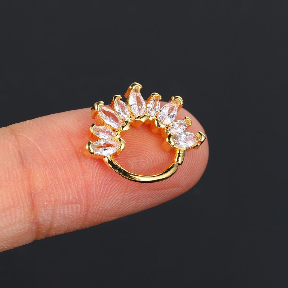 1 pz Orecchini a Cerchio Helix Daith Tragus Y2k per Donne Ragazze Colore Oro Zirconia Orecchino Cartilagine Nuovo Gioiello da Ragazza