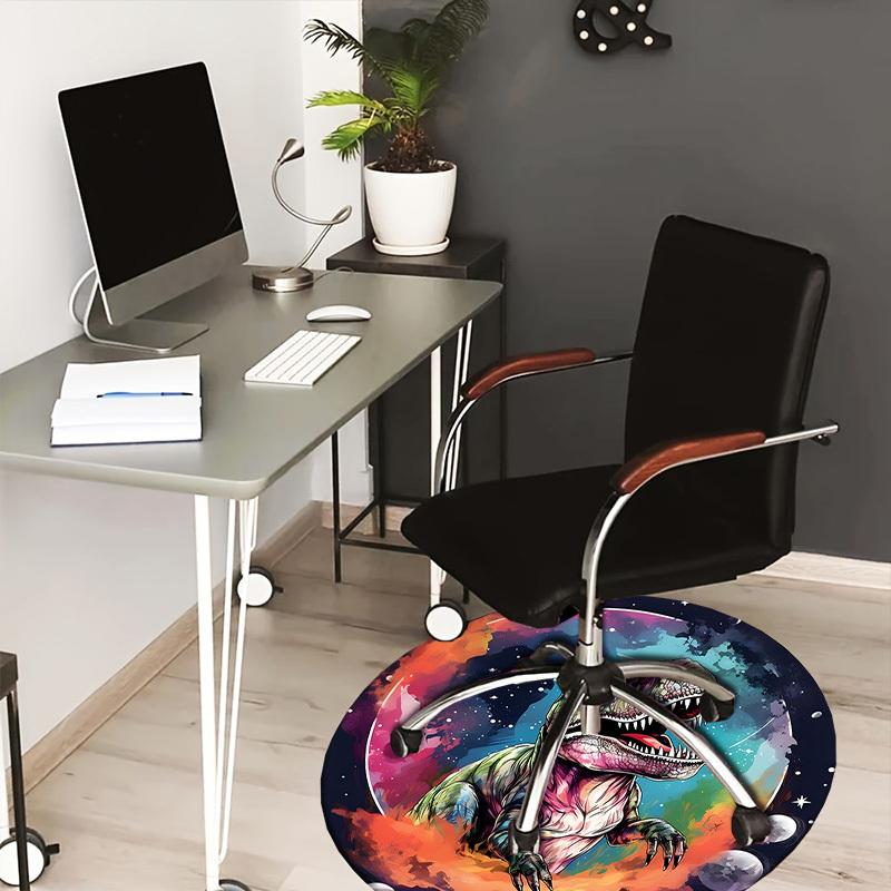 

1pc Office Carpet Chair Mats Space Dinosaur Artwork Perfect for Decorating Office Chairs, Living Rooms, Or Bedrooms.YDT218 80cm by 80cm