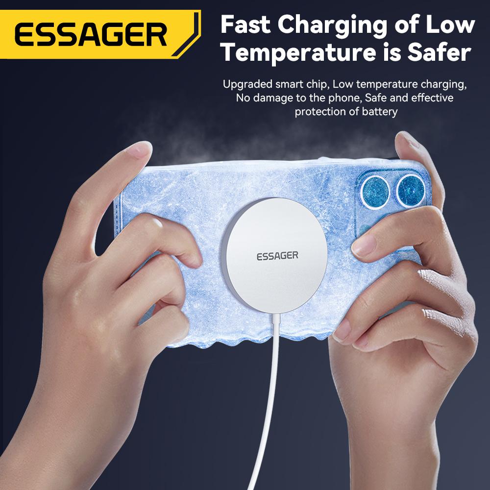 Essager 15w Magnetic Wireless Chargers Fast Charging Cable Type C For Iphone 14 13 12 Pro Max Qi Wireless Charger Phone Chargers