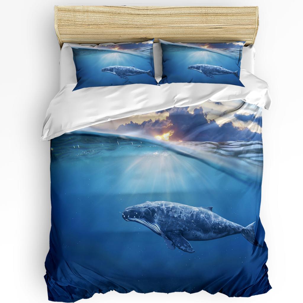 Animal Green Fish Duvet Cover Bed Bedding Set For Double Home Textile Quilt Cover Pillowcases Bedroom Bedding Set (No Sheet)