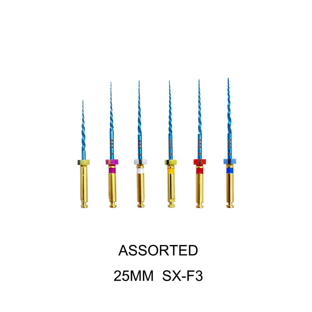 6Pcs Dental Heat Activated Canal Root Files Super File Bluesx-F3 25Mm Dentist Tools Can Bend For Preparing Root Canal Treatment