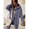 Cardigan for Women Autumn Fashion Button Front Casual Plain Long Sleeve Knit Loose Daily Long Hooded Cardigan Outerwear