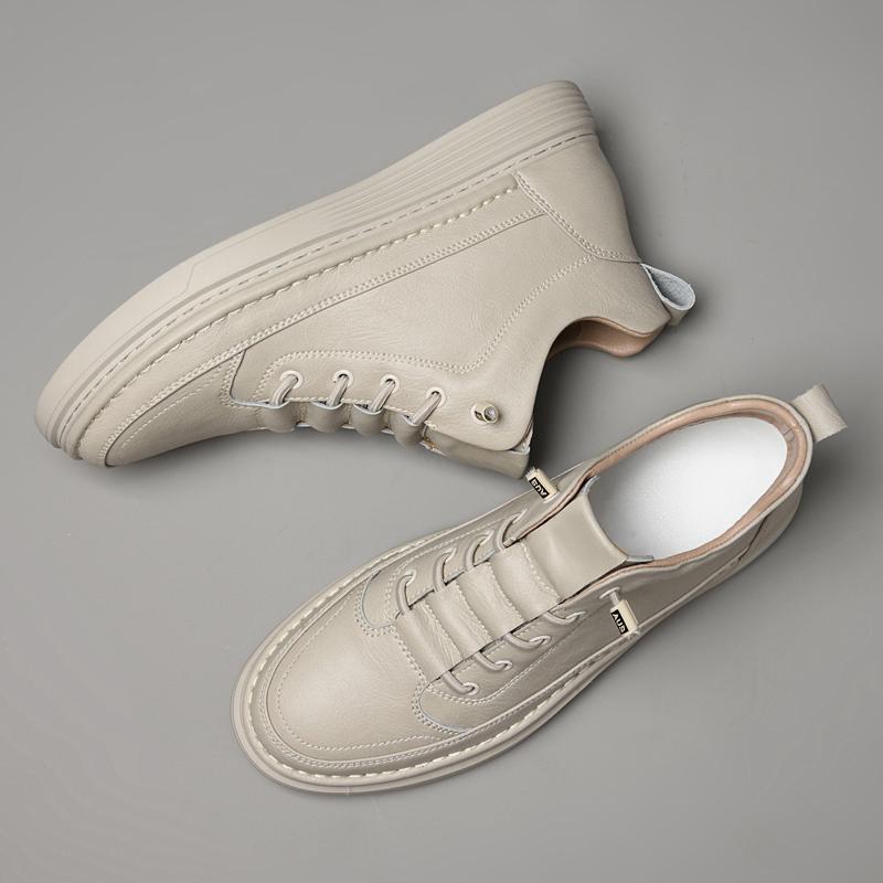 New Men 6cm Elevator Shoes Casual Men Lift Sneakers Genuine Cow Leather Leisure Designer Shoes Height Increase Taller Shoes