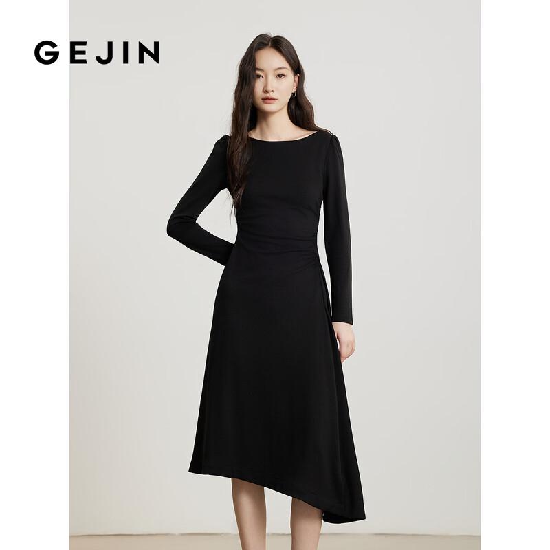 Gejin Fashion Asymmetrical Long Sleeve Midi Dress L