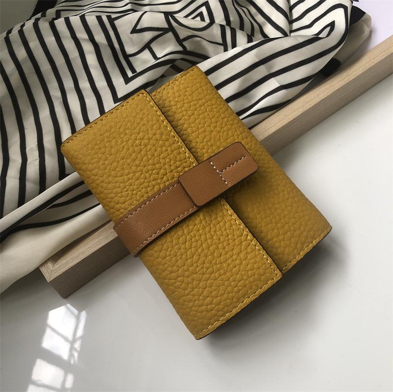 Women's Leather Wallet All Cowhide Short Three-fold New Large Capacity Zipper Zero Wallet Fashion Dyeing Small Handbag