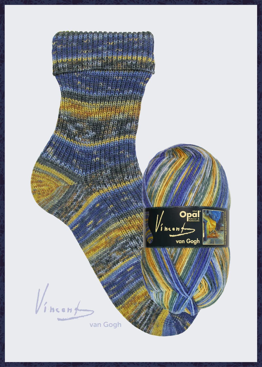 

Пряжа для носков Opal Opal Van Gogh 5431 Night Cafe Terrace Многоцветный Синий/Желтый
