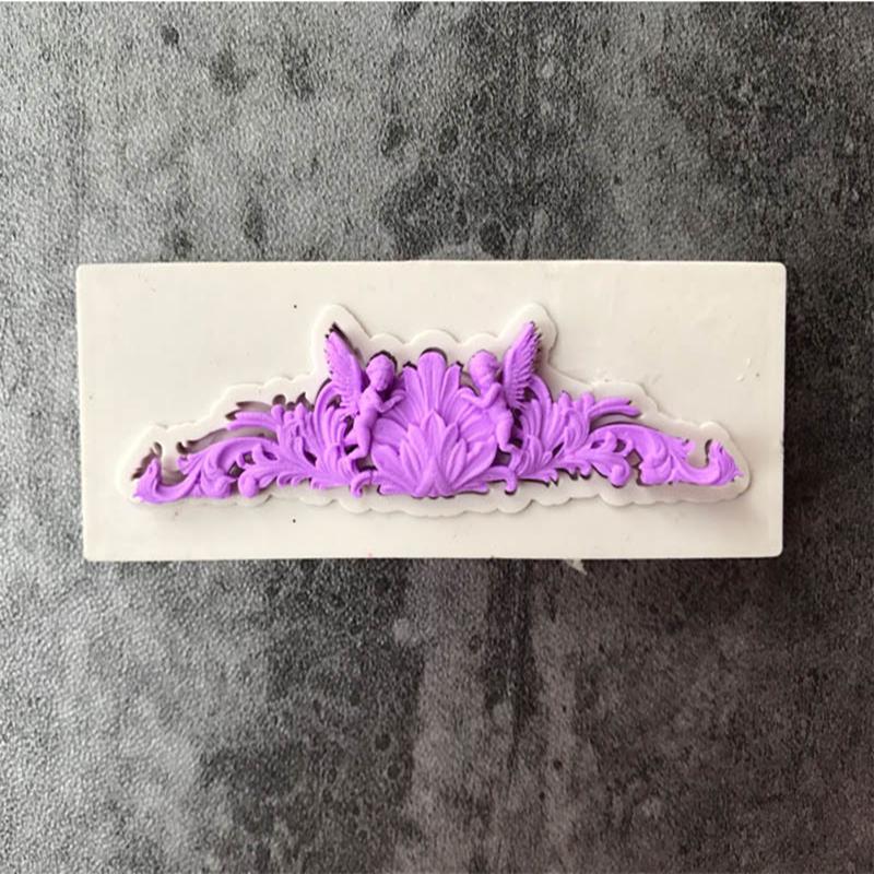 3D Carving Flower Lace Silicone Mold Cake Border Decoration Cupcake Top Decoration Polymer Clay Embossed Cake Decoration Mold