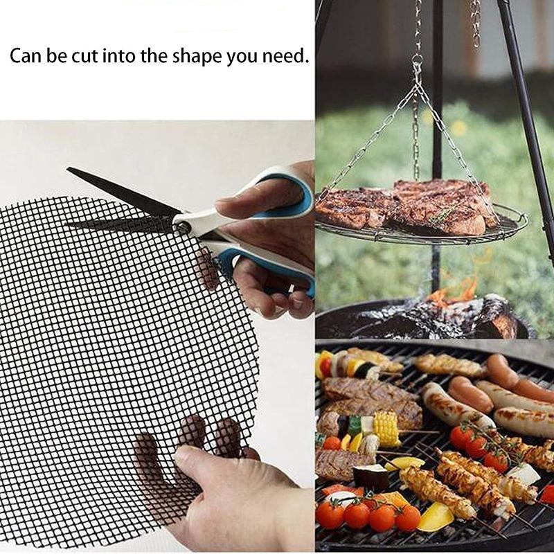 

2Pcs 40x40cm Round Non-stick Barbecue Mesh Mat Fiberglass BBQ Grilled Fish Roast Meat Mesh Pad (No FDA Certification,BPA-free) Type A