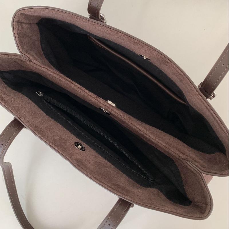 Retro suede bag multi-compartment autumn and winter new tote bag large capacity women's fashion shoulder bag women