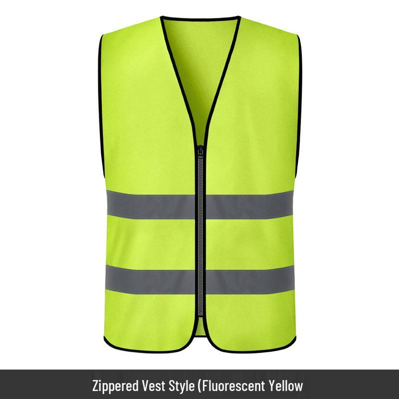 Reflective Yellow Safety Vest: Breathable Fluorescent Gear for Construction, Cycling, and Road Safety