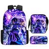 3Pcs Set NARUTO Anime School Backpack With Front Pocket & Crossbody Bag & Pencil Bag,Durable&Lightweight,for Boys&Girls Age 5-11