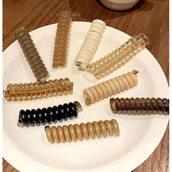 Elastische Telefondraht-Haargummis für Damen und Mädchen, einfarbige Haarbänder, Spiralspule, Gummiband, Pferdeschwanz, Kopfseil, Haar-Accessoires