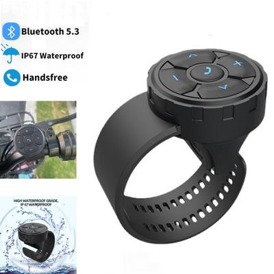 Drahtlose Bluetooth 5.3 Fernbedienungstaste Helm Kopfhörer Motorrad/Fahrrad Lenker Media Controller Auto Lenkradsteuerung