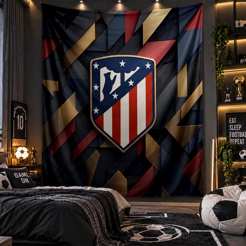 Wall Hanging Tapestry Atletico Madrid Print Cloth for Living Room Bedroom Home Decor