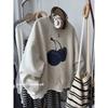 #[Imitation cotton real catties heavy industry embroidery fleece sweater women's autumn and winter