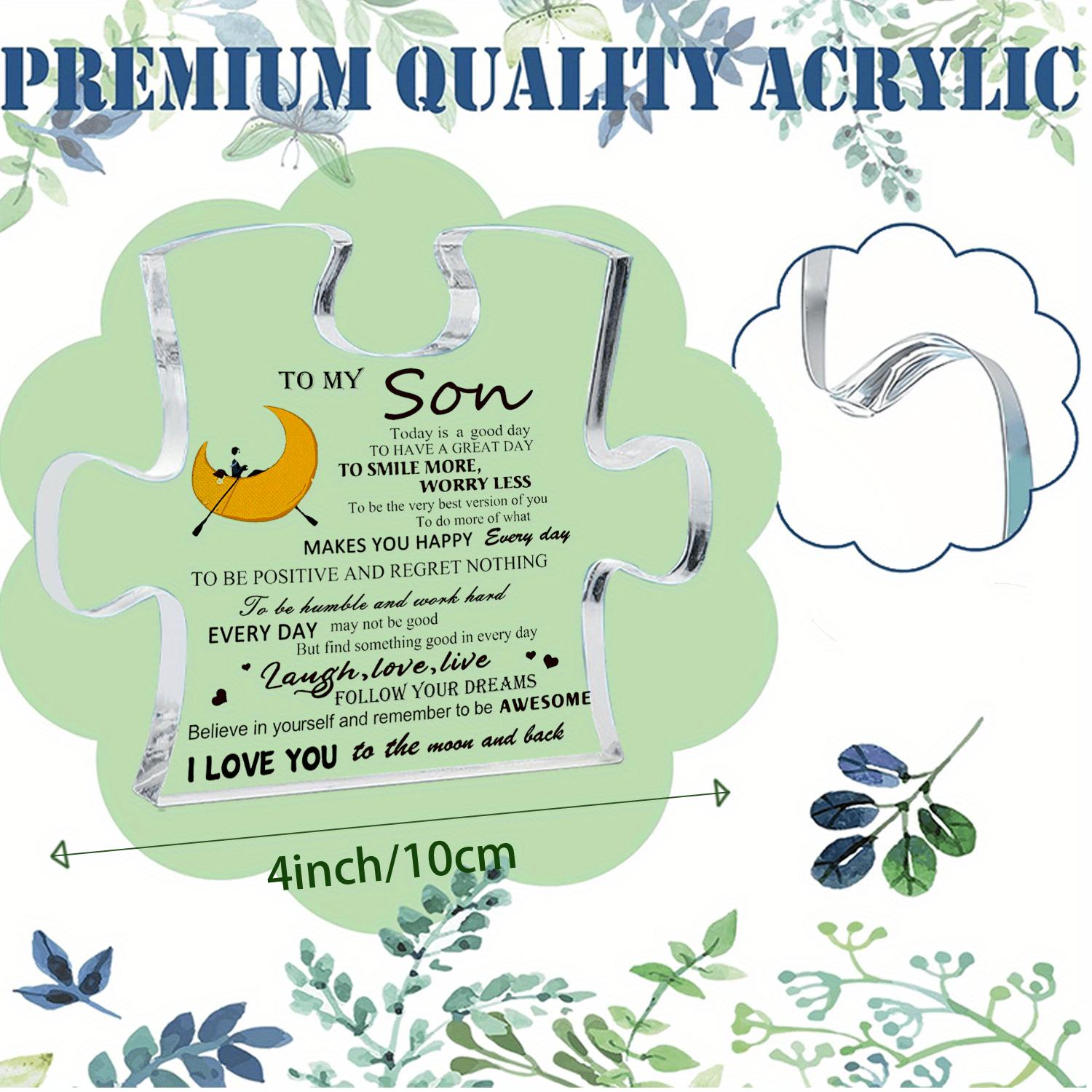 

Heartfelt Message Puzzle Plaque for Son - Inspirational Desktop Decor, Perfect Gift From Mom for Birthday, Graduation, Christmas, Father s Day & Wedd 10*10cm