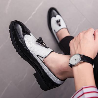 Italian Casual Brands Tassel Style Patchwork Style Formal Luxury Shoes Men Loafers Leather Driving Shoe Big Size 4647